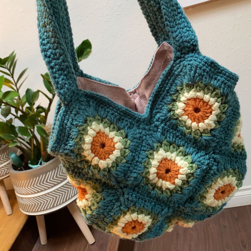 homemade crochet bag